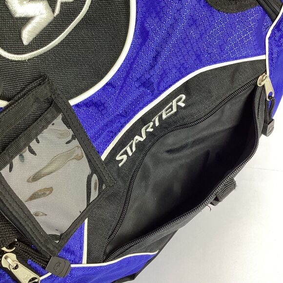 Starter Backpack Zip Multipocket Black Blue ID Tag - Picture 5 of 13